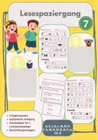 Vorschau - Stationenlernen - Lesespaziergang 7 - Lesen üben in Bewegung - Deckblatt
