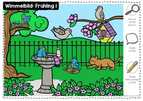 Vorschau - Arbeitsblätter - Frühlingsszenen - Mini-Wimmelbilder zum Lesen und Erzählen - Seite 1