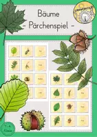 Vorschau - Spiele - Pärchenspiel Bäume Wald Blätter Früchte Paare suchen - Deckblatt