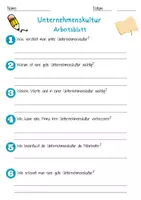 Vorschau - Arbeitsblätter - Unternehmenskultur Arbeitsblatt 7. & 8. Klasse Betriebsphilosophie AB mit Lösungen - Seite 1