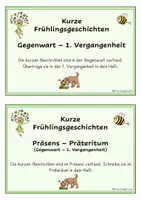 Vorschau - Aufgabenkarten - Frühling Abschreibkarteien Präsens-Präteritum Klasse 3, 4 - Seite 2