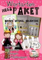 Vorschau - Arbeitsblätter - Mega Wortartenmärchen Paket: Nomen, Artikel, Adjektiv + Verb! - Deckblatt