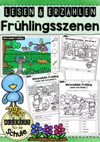 Vorschau - Arbeitsblätter - Frühlingsszenen - Mini-Wimmelbilder zum Lesen und Erzählen - Deckblatt