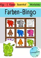 Vorschau - Spiele - Bingo: Farben lernen mit Bauernhoftieren (Bauernhof) - Deckblatt