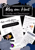 Vorschau - Unterrichtsreihen - Mies van Hout: Fische mit Emotionen - Zeichnung mit Ölkreide - Deckblatt