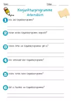 Vorschau - Arbeitsblätter - Konjunkturprogramme Arbeitsblatt 7. & 8. Klasse Rettungsmaßnahmen AB mit Lösungen - Seite 1