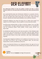 Vorschau - Arbeitsblätter - Tiere aus Afrika (Steckbriefe anlegen, GA) - Seite 1