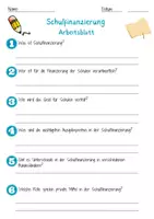 Vorschau - Arbeitsblätter - Schulfinanzierung Arbeitsblatt 7. & 8. Klasse Schulverwaltung AB mit Lösungen - Seite 1