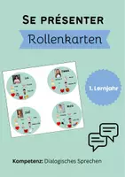 Vorschau - Aufgabenkarten - Rollenkarten - se présenter - Französisch - Deckblatt