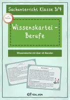 Vorschau - Merkblätter - Wissenskartei Berufe Klasse 3/4 - Deckblatt