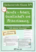Vorschau - Stundenentwürfe - Berufe - Arbeit, Gesellschaft und Mitbestimmung Unterrichtsreihe Klasse 3/4 - Deckblatt