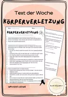 Vorschau - Fördermaterial/Inklusion - Text der Woche: Körperverletzung - Deckblatt