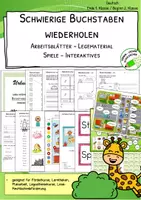 Vorschau - Arbeitsblätter - Buchstabenwiederholung – Materialpaket | Klasse 1–2 - Deckblatt