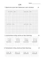Vorschau - Quiz - LZK 3. Klasse / Grundrechnungsarten und Umfang - Deckblatt