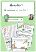 Vorschau - Arbeitsblätter - Haustiere: Wissenskartei und Heft - Deckblatt