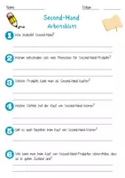 Vorschau - Arbeitsblätter - Second-Hand Arbeitsblatt 7. & 8. Klasse Flohmarktgeschichten AB mit Lösungen - Seite 1