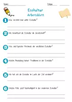 Vorschau - Arbeitsblätter - Esskultur Arbeitsblatt 7. & 8. Klasse Wohnkultur AB mit Lösungen - Seite 1