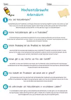 Vorschau - Arbeitsblätter - Hochzeitsbräuche Arbeitsblatt 7. & 8. Klasse Feierkultur AB mit Lösungen - Seite 2