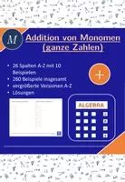 Vorschau - Arbeitsblätter - Addition von Monomen (ganze Zahlen) | Mathematik, Algebra - Deckblatt