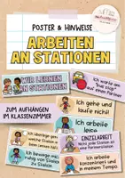 Vorschau - Poster - Regeln | Arbeiten an Stationen | Stationenlernen | Classroom Management - Deckblatt