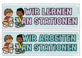 Vorschau - Poster - Regeln | Arbeiten an Stationen | Stationenlernen | Classroom Management - Seite 1
