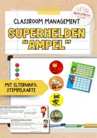 Vorschau - Poster - Classroom Management | Ampelsystem "Superhelden" (Deutsch & Englisch) für alle Fächer! - Deckblatt