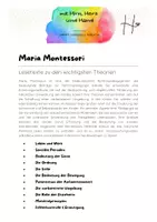 Vorschau - Merkblätter - Montessori Theorie Zusammenfassung der wichtigsten Themen - Seite 1