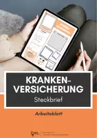 Vorschau - Arbeitsblätter - Krankenversicherung: Steckbrief - Deckblatt