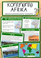 Vorschau - Anderer Materialtyp - Kontinente Afrika zweifachdifferenzierte Infokartei - Deckblatt