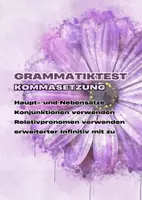 Vorschau - Test - Grammatiktest: Kommasetzung (zweifach differenziert) - Deckblatt