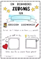Vorschau - Präsentationen/Tafelbilder - Zeugnis 1. Halbjahr zum Ausfüllen I Wertschätzung I Portfolio - Seite 1