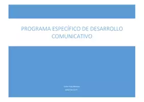 Vista previa - Para docentes: organización, planificación y formación - Plantilla Programa Específico de desarrollo comunicativo - Portada