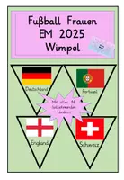 Vorschau - Mal- und Bastelvorlagen - Fußball Frauen EM 25: Wimpel - Deckblatt