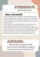 Vorschau - Arbeitsblätter - Sterbehilfe - Begriffserklärung - Deckblatt