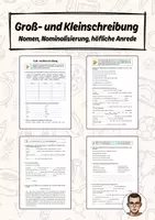 Vorschau - Arbeitsblätter - Groß- und Kleinschreibung - Arbeitsblatt - Deckblatt
