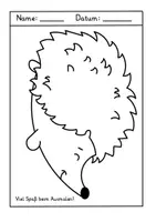 Vorschau - Mal- und Bastelvorlagen - Igel Malvorlage / Bastelvorlage / Fensterbild Kopiervorlage - Seite 1