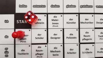 Vorschau - Spiele - Brettspiel: Verben mit Dativ (Berufe) - Deckblatt