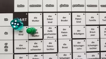 Vorschau - Spiele - Brettspiel: Verben mit Dativ (Familie) - Deckblatt