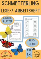 Vorschau - Arbeitsblätter - Leseverständnis Arbeitsblätter Von der Raupe zum Schmetterling Klasse 1 2 - Deckblatt