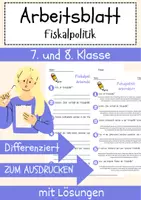 Vorschau - Arbeitsblätter - Fiskalpolitik Arbeitsblatt 7. & 8. Klasse Staatsverschuldung AB mit Lösungen - Deckblatt