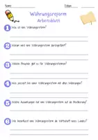 Vorschau - Arbeitsblätter - Währungsreform Arbeitsblatt (1) 7. & 8. Klasse Umstellung AB mit Lösungen - Seite 1