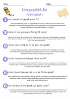 Vorschau - Arbeitsblätter - Energiepolitik EU Arbeitsblatt 7. & 8. Klasse erneuerbare Energien AB mit Lösungen - Seite 2