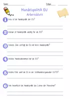 Vorschau - Arbeitsblätter - Handelspolitik EU Arbeitsblatt 7. & 8. Klasse Freihandel AB mit Lösungen - Seite 1