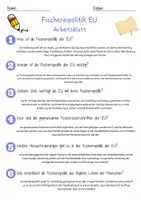 Vorschau - Arbeitsblätter - Fischereipolitik EU Arbeitsblatt 7. & 8. Klasse Fischereifonds AB mit Lösungen - Seite 2