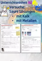 Vorschau - Unterrichtsreihen - Säure & Laugen 6 | saure Lösungen mit Kalk und Metalle - Deckblatt