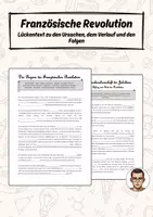 Vorschau - Arbeitsblätter - Französische Revolution - Lückentext - Deckblatt