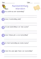 Vorschau - Arbeitsblätter - Kunstvermittlung Arbeitsblatt 7. & 8. Klasse Kunstpädagogik AB mit Lösungen - Seite 1