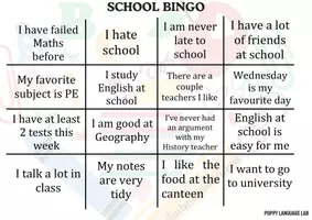 Aperçu - Jeux - Bingo de l'école - Jeu pour la classe d'ESL - Page 1