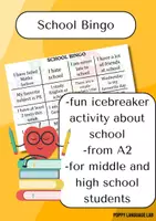 Aperçu - Jeux - Bingo de l'école - Jeu pour la classe d'ESL - Page de couverture