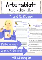 Vorschau - Arbeitsblätter - Geschlechterrollen Arbeitsblatt 7. & 8. Klasse Feminismus AB mit Lösungen - Deckblatt
